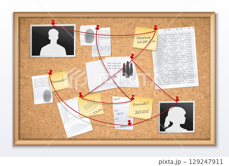 Realistic Crime Investigation Vision Board Composition 129247911