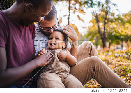 Family Outdoors: A Tender Moment 129248231
