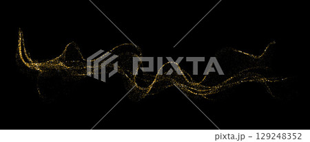 Abstract shiny color gold wave design element. Vector illustration. Merry Christmas and Happy New Year Background. BG for invitation and greeting card 129248352