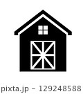Charming rustic barn silhouette, a classic rural icon for agricultural and country themes 129248588