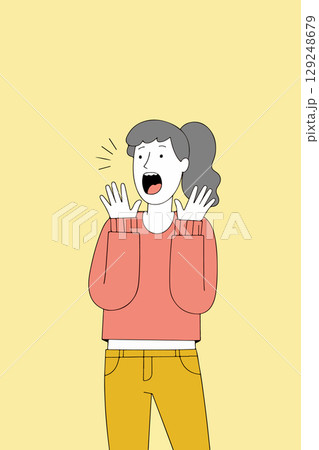 Surprised Woman Illustration 129248679