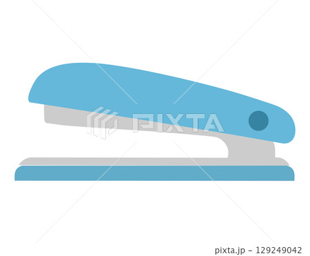 ホッチキス　ステープラー　アイコン　青 129249042