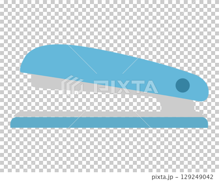 ホッチキス　ステープラー　アイコン　青 129249042