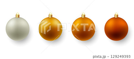 Color Christmas Baubles set isolated on white background. 129249393