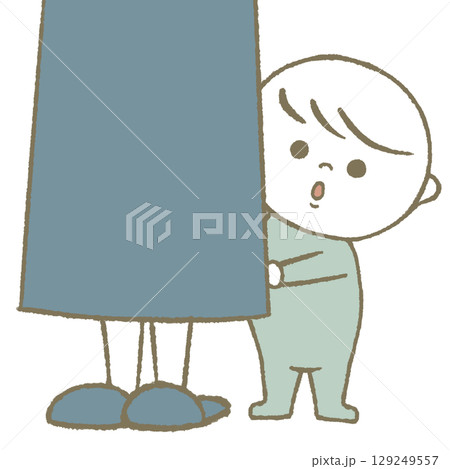 隠れる子供 水色 隠れる子供 水色 129249557