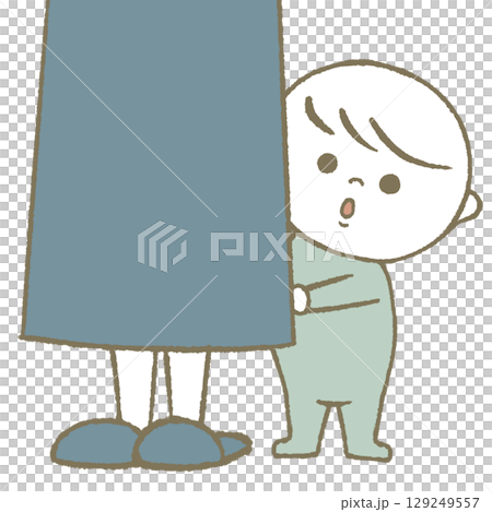 隠れる子供 水色 隠れる子供 水色 129249557