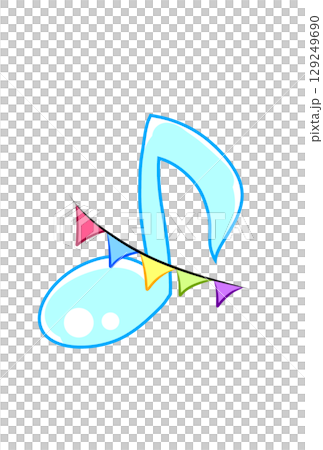 Flagged musical notes Flagged musical notes 129249690