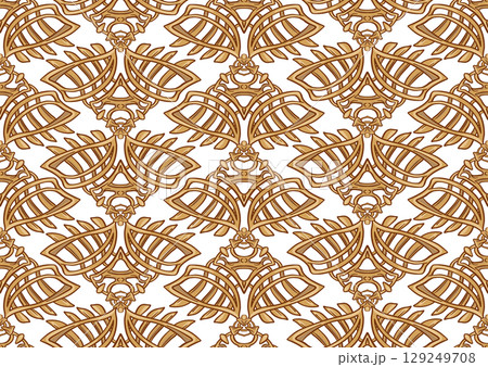 Decorative flowers and leaves in art nouveau style Decorative flowers and leaves in art nouveau style 129249708
