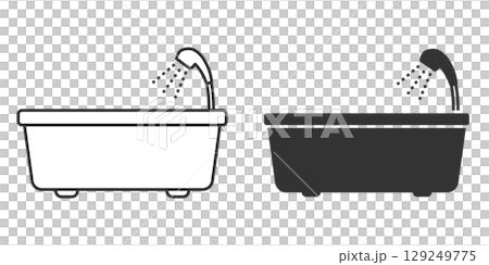 Nursing bathtub and shower monochrome icon 129249775