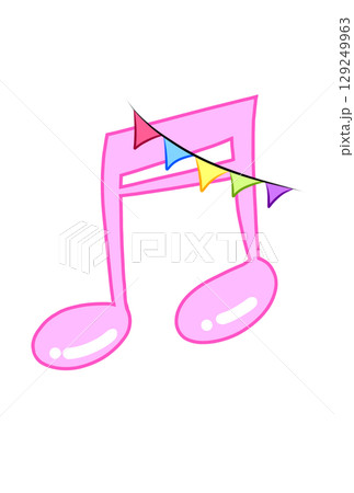 旗の付いた音符 旗の付いた音符 129249963