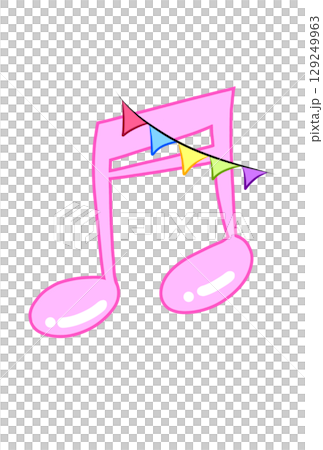 旗の付いた音符 旗の付いた音符 129249963