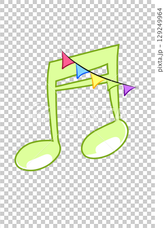 旗の付いた音符 129249964