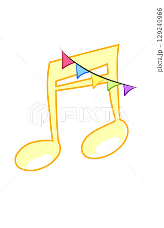 旗の付いた音符 旗の付いた音符 129249966