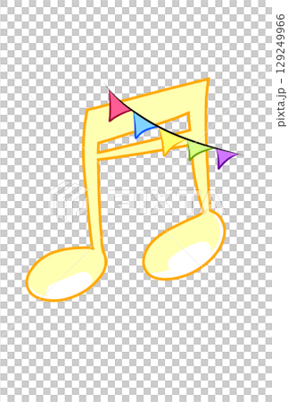 旗の付いた音符 旗の付いた音符 129249966