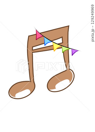 旗の付いた音符 旗の付いた音符 129249969