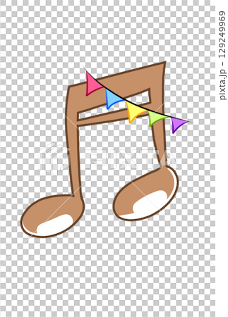 旗の付いた音符 旗の付いた音符 129249969