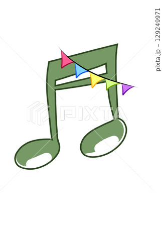 旗の付いた音符 旗の付いた音符 129249971