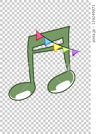 旗の付いた音符 旗の付いた音符 129249971