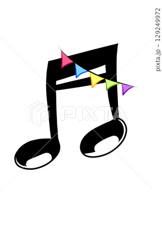 旗の付いた音符 旗の付いた音符 129249972