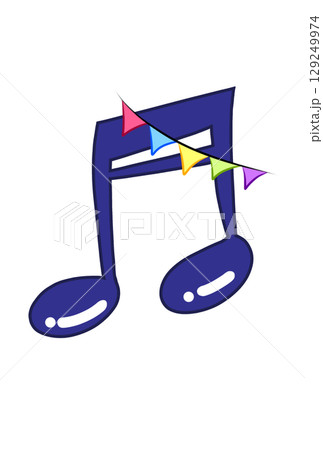 旗の付いた音符 旗の付いた音符 129249974