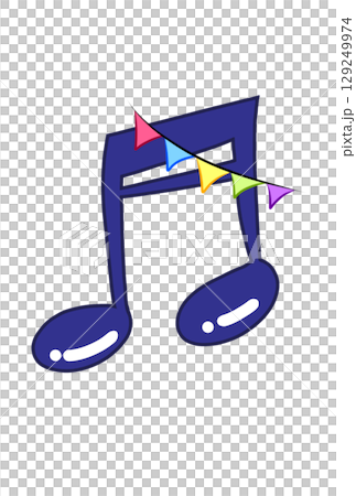 旗の付いた音符 旗の付いた音符 129249974