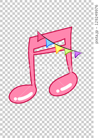 旗の付いた音符 旗の付いた音符 129249976
