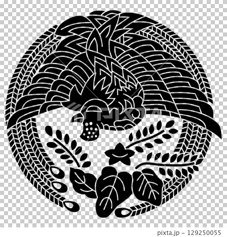 這是家族徽章。它是一隻站在泡桐樹上的鳳凰。 這是家族徽章。它是一隻站在泡桐樹上的鳳凰。 129250055