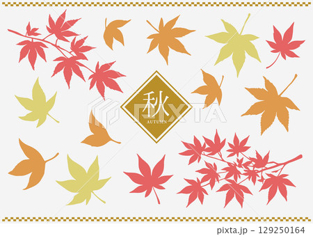 シンプルな紅葉のシルエット 129250164