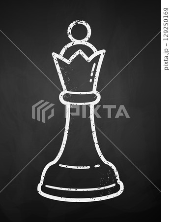 Vector illustration of chess queen piece 129250169