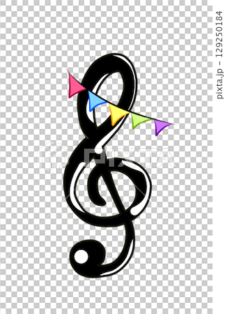 旗の付いたト音記号 129250184