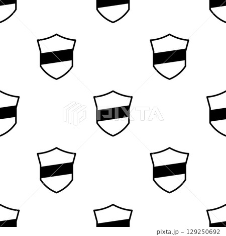 Seamless pattern with shield line icons. 129250692