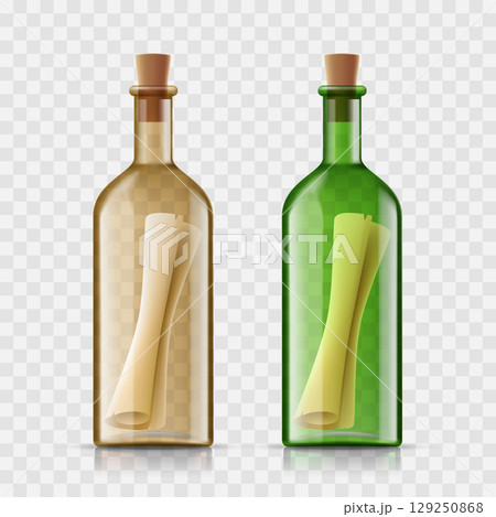 Message paper in a glass bottle. Message paper in a glass bottle. 129250868
