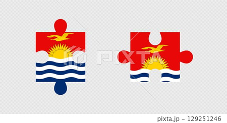Puzzle Pieces with Kiribati Flag. 129251246