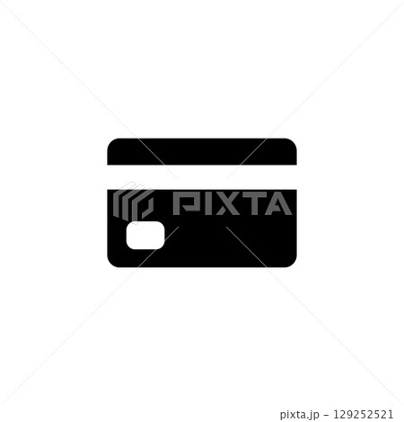 black Credit Card line art icon illustration isolated on white background. black Credit Card line art icon illustration isolated on white background. 129252521