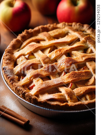 美味しそうなアップルパイ 129254038