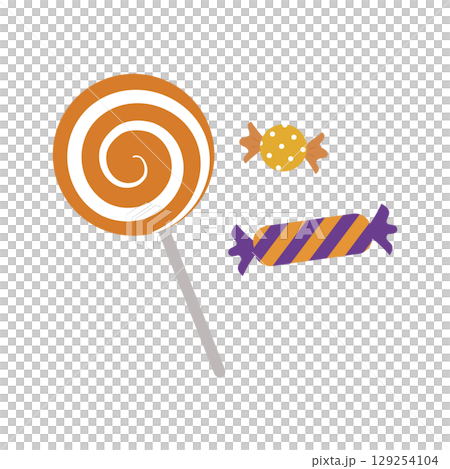 Cute Halloween candy vector illustration Cute Halloween candy vector illustration 129254104