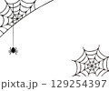 蜘蛛の巣のイラスト　フレーム　01 129254397