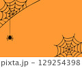 蜘蛛の巣のイラスト　フレーム　02 129254398