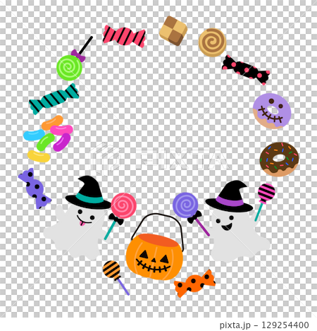 可愛的萬聖節糖果和鬼框搗蛋 129254400