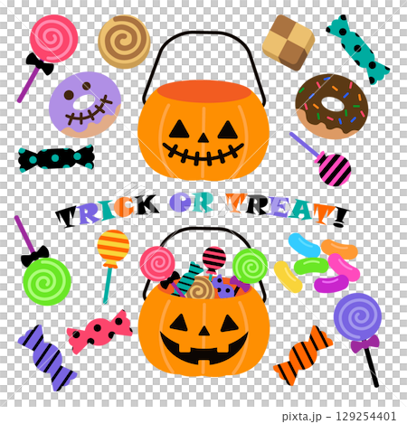 萬聖節糖果搗蛋插圖 129254401