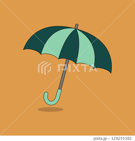 Vector umbrella with shadow on bright background Vector umbrella with shadow on bright background 129255382