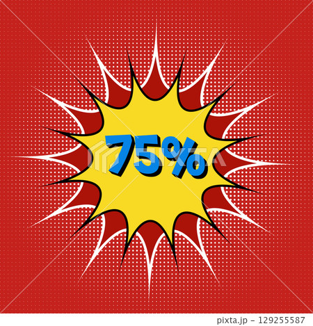 Red banner seventy five percent discount 129255587