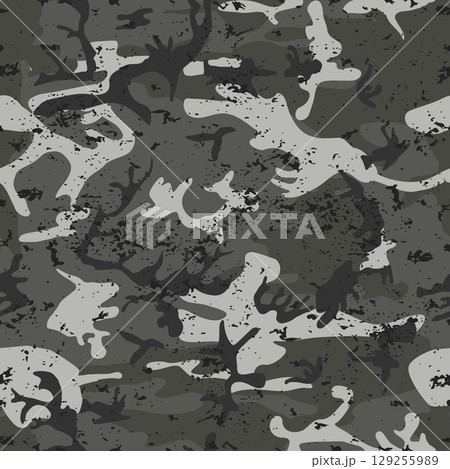 Military camouflage army fabric seamless pattern grunge 129255989