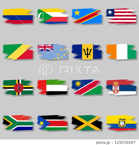 Brush style selection of national countries 129256007