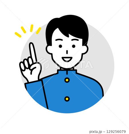 男子学生のアイコン(ひらめく) 男子学生のアイコン(ひらめく) 129256079