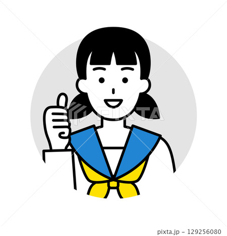 女子学生のアイコン(グッド) 女子学生のアイコン(グッド) 129256080