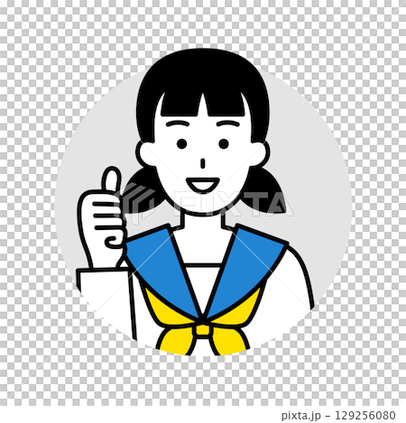 女子学生のアイコン(グッド) 女子学生のアイコン(グッド) 129256080