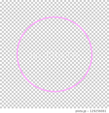手書きのシンプルなピンクの円形の線フレーム - チョーク画のような質感の枠・飾り罫の装飾パーツ素材 手書きのシンプルなピンクの円形の線フレーム - チョーク画のような質感の枠・飾り罫の装飾パーツ素材 129256081