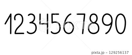 Numbers from zero to nine as a part of alphabet simple black line art vector illustration, calligraphic abc, cute funny decorative handwriting, handwritten numerals, maths symbols Numbers from zero to nine as a part of alphabet simple black line art vector illustration, calligraphic abc, cute funny decorative handwriting, handwritten numerals, maths symbols 129256137