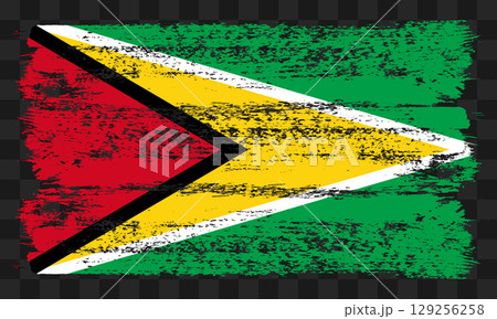Guyana flag in grunge style Guyana flag in grunge style 129256258